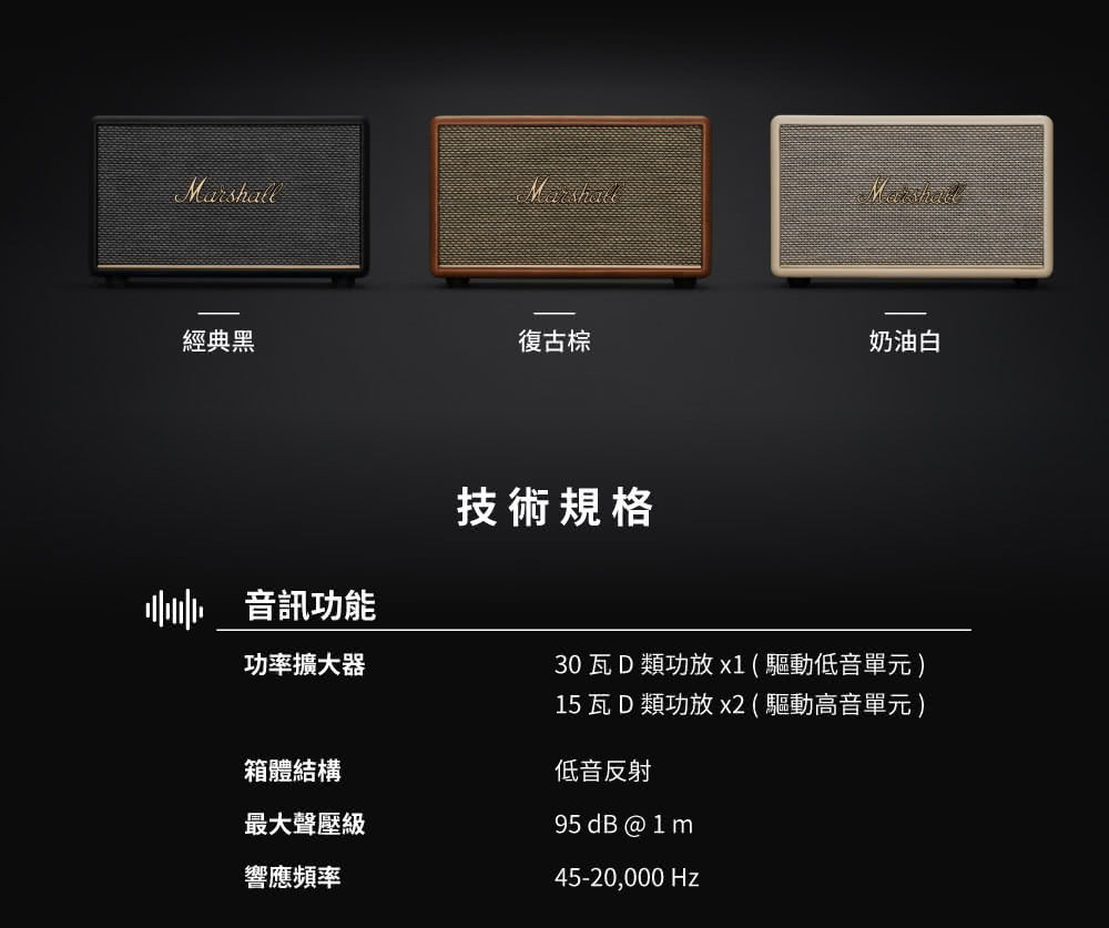 30 瓦 D 類功放 x1  驅動低音單元