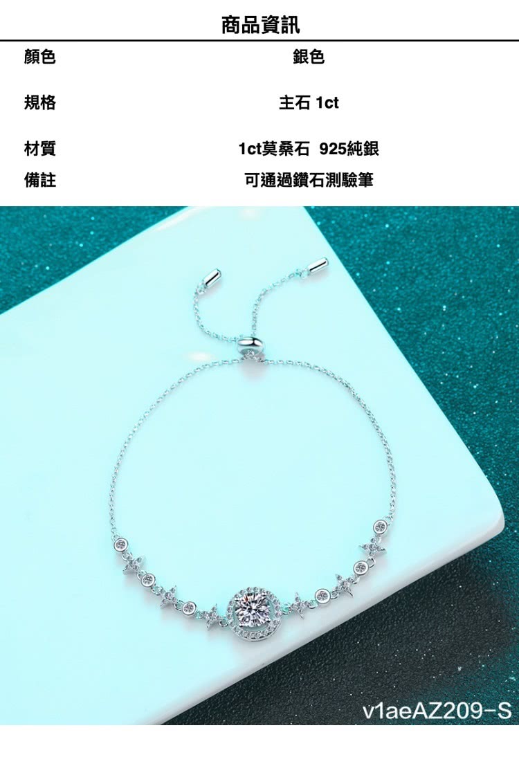 1ct莫桑石 925純銀