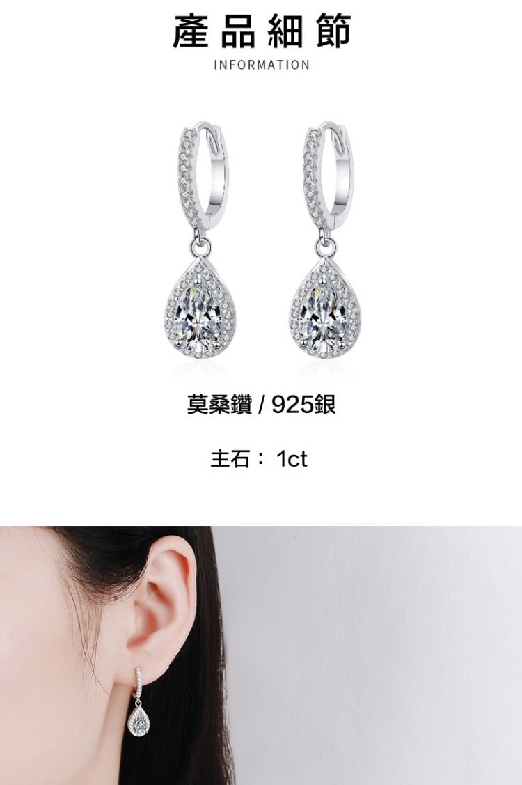 產品細節 莫桑鑽  925銀 主石 1ct 