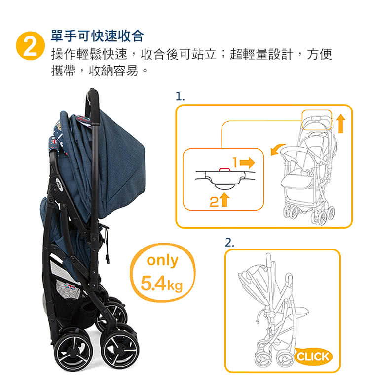 單手可快速收合 操作輕鬆快速,收合後可站立超輕量設計,方便 攜帶,收納容易。 