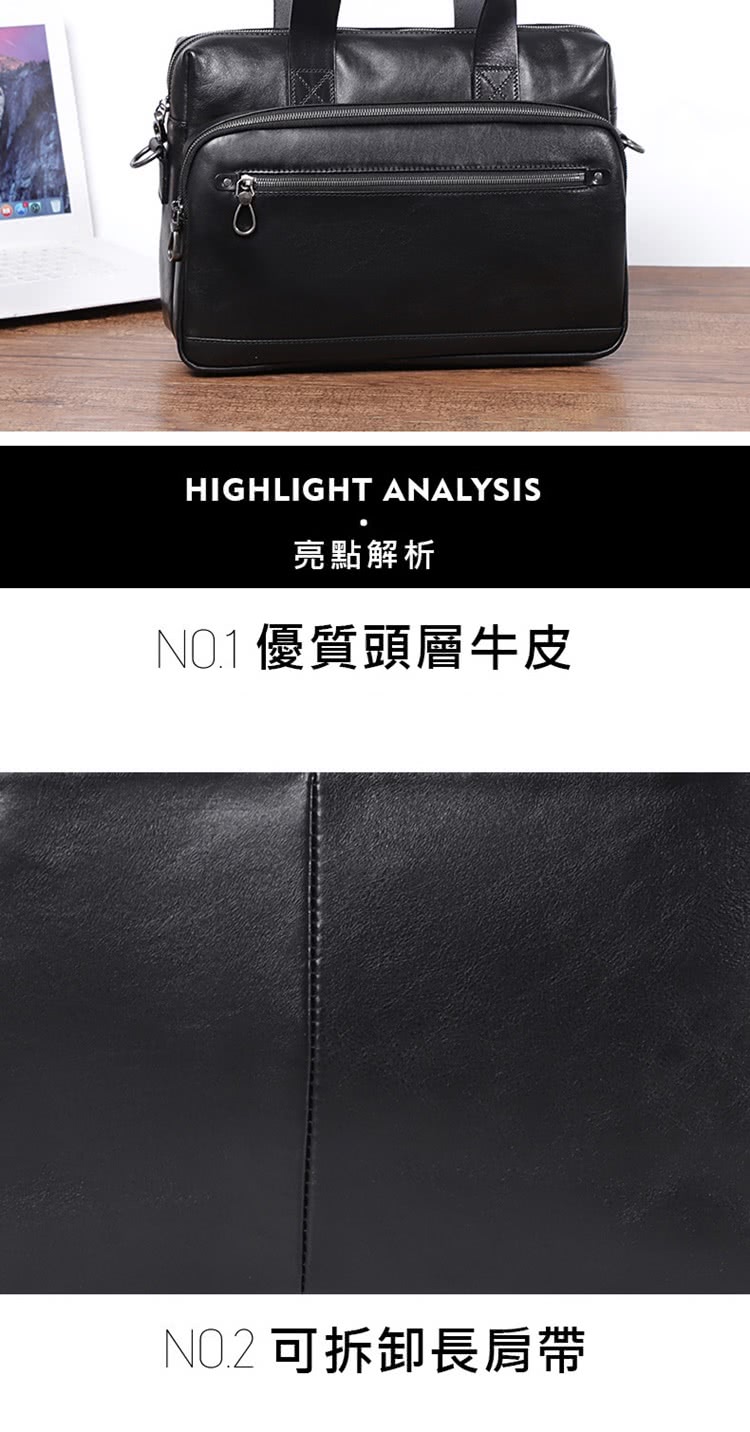 亮點解析 N01 優質頭層牛皮 NO.2 可拆卸長肩帶 