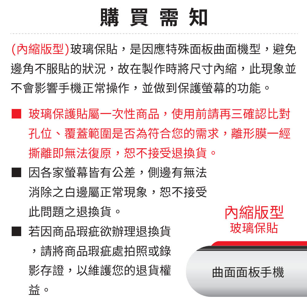 邊角不服貼的狀況,故在製作時將尺寸內縮,此現象並