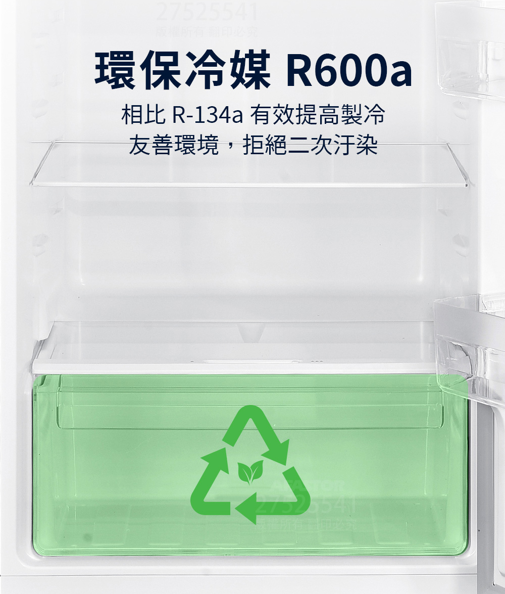 環保冷媒R600a 相比 R134a 有效提高製冷 友善環境,拒絕二次汙染 