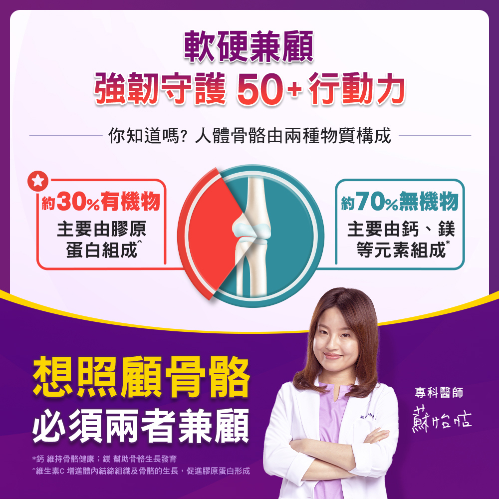 維生素C 增進體內結締組織及骨骼的生長,促進膠原蛋白形成