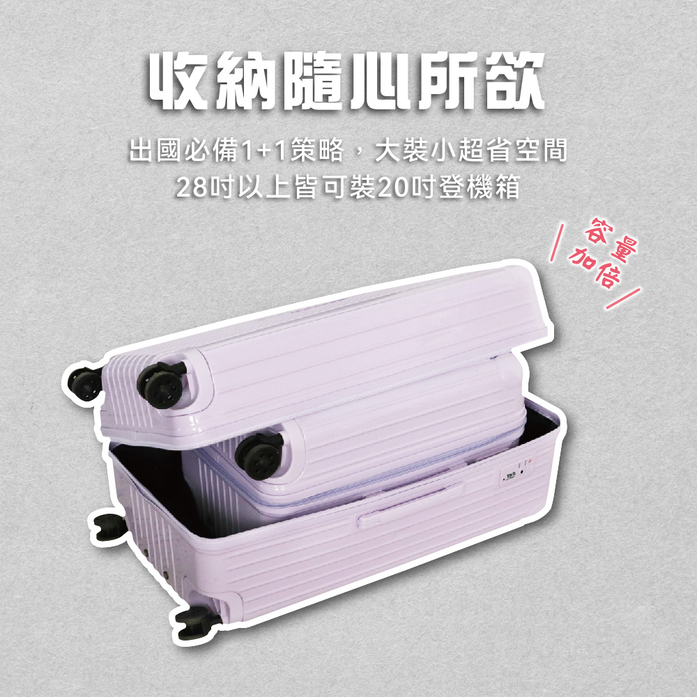 收納隨心所欲 出國必備11策略,大裝小超省空間 28吋以上皆可裝20吋登機箱 容量 加倍 