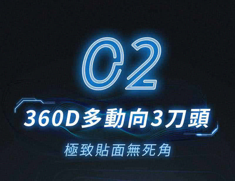 360D多動向3刀頭 極致貼面無死角 