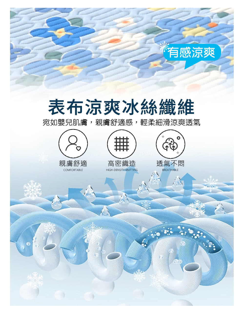 宛如嬰兒肌膚,親膚舒適感,輕柔細滑涼爽透氣