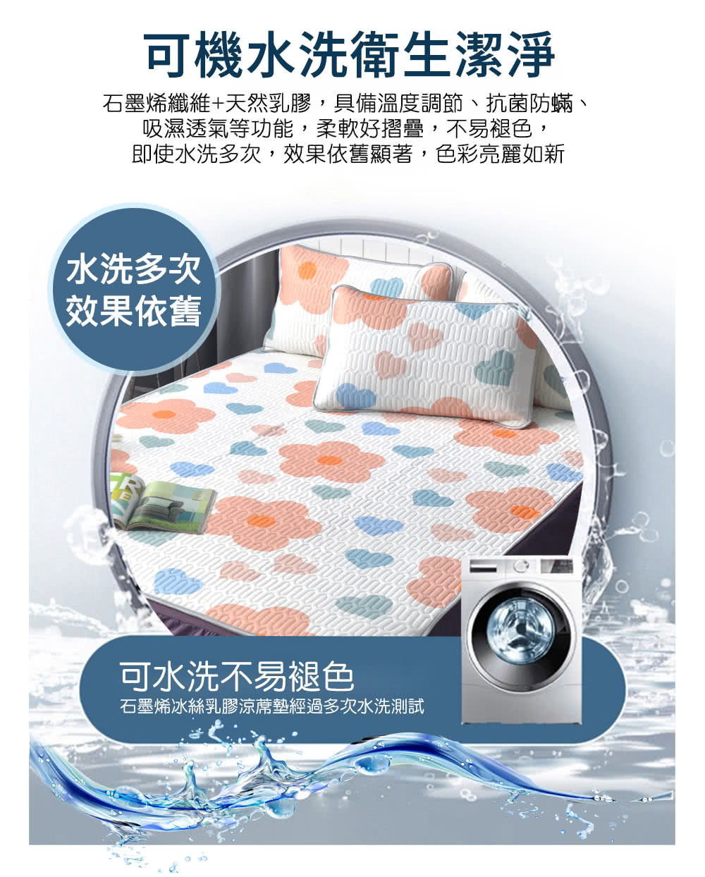 石墨烯纖維天然乳膠,具備溫度調節、抗菌防蟎、