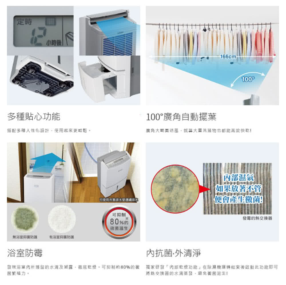 發現浴室内所殘留的水滴及凝露,徹底乾燥,可抑制約80%的徵 獨家研發內部乾燥功能在除濕機運轉結束後啟動此功能即可