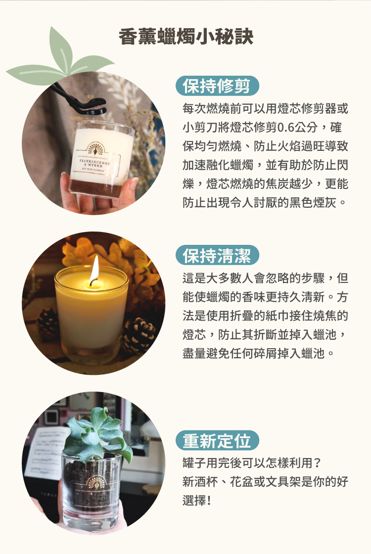 小剪刀將燈芯修剪0.6公分,確