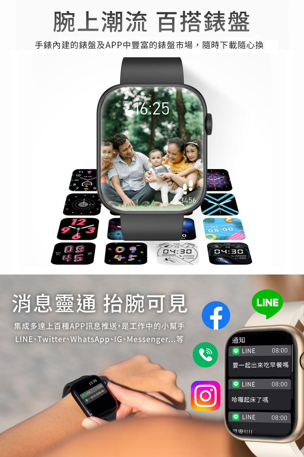 LINE、Twitter、WhatsApp、IG、Messenger...等