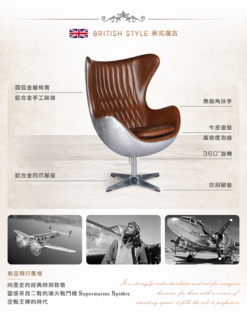 靈感來自二戰的噴火戰鬥機 Supermarine Spitfire