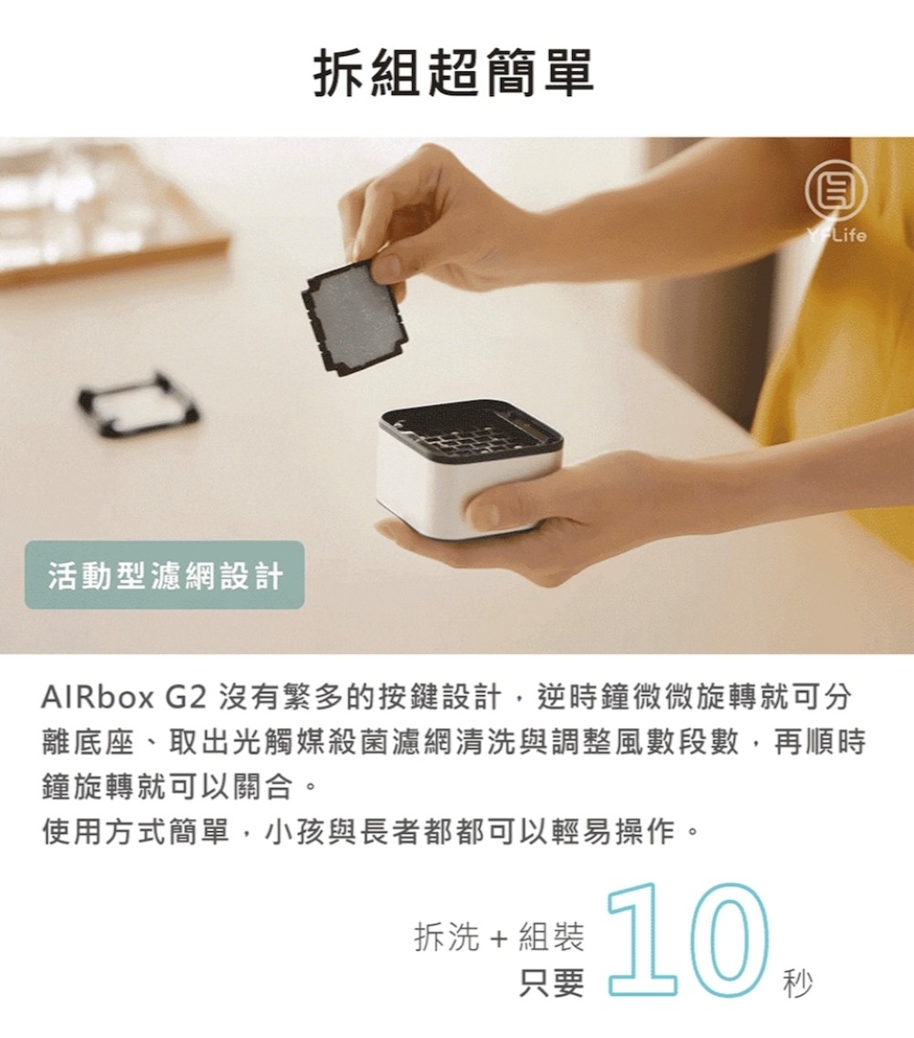 AIRbox G2 沒有繁多的按鍵設計,逆時鐘微微旋轉就可分