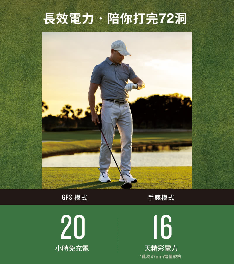長效電力陪你打完72洞