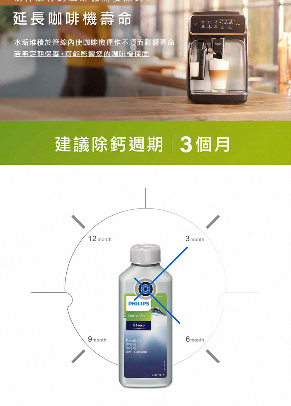 水垢堆積於管線內使咖啡機運作不順而影響壽命