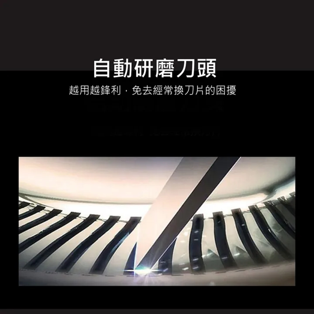 自動研磨刀頭 越用越鋒利,免去經常換刀片的困擾 