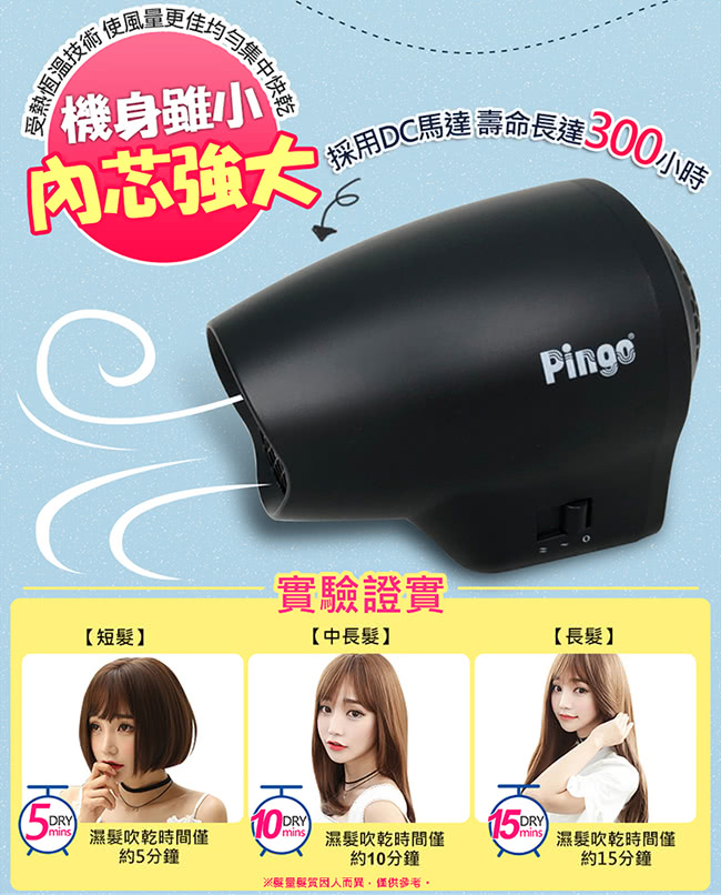 採用DC馬達壽命長達300g,