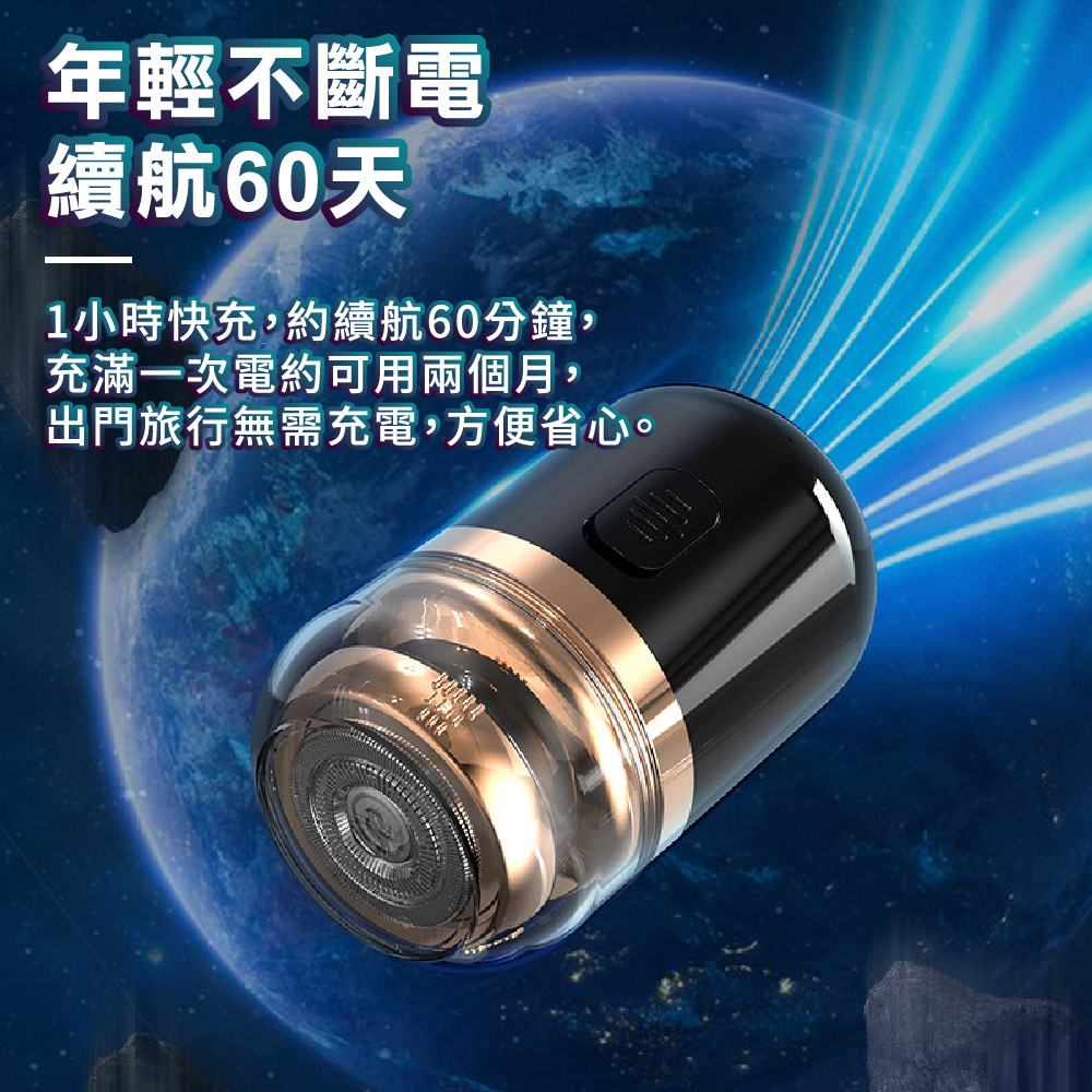 年輕不斷電 續航60天 1小時快充,約續航60分鐘, 充滿一次電約可用兩個月, 出門旅行無需充電,方便省心。