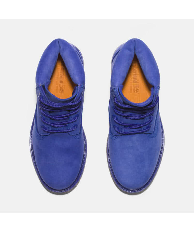Timberland 女款藍色磨砂革50週年紀念款6吋防水靴