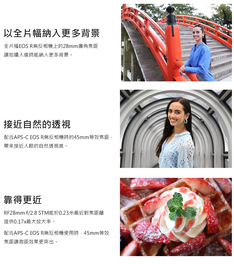 RF28mm f2.8 STM能於0.23米最近對焦距離