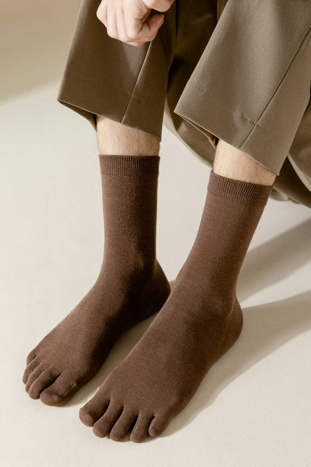 NicoFun 愛定做 2雙 五趾中筒襪 分趾襪 隱形襪 木