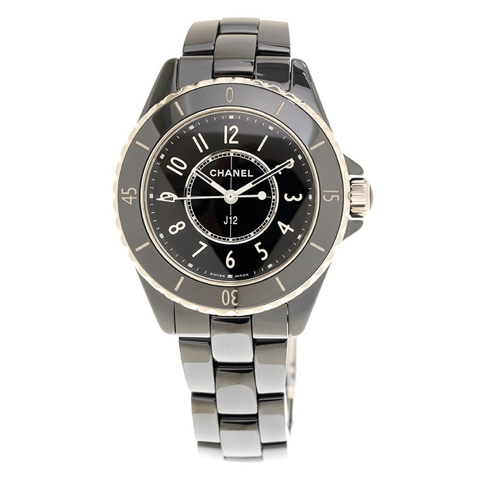 CHANEL 香奈兒 J12 黑色石英阿拉伯數字腕表x33m