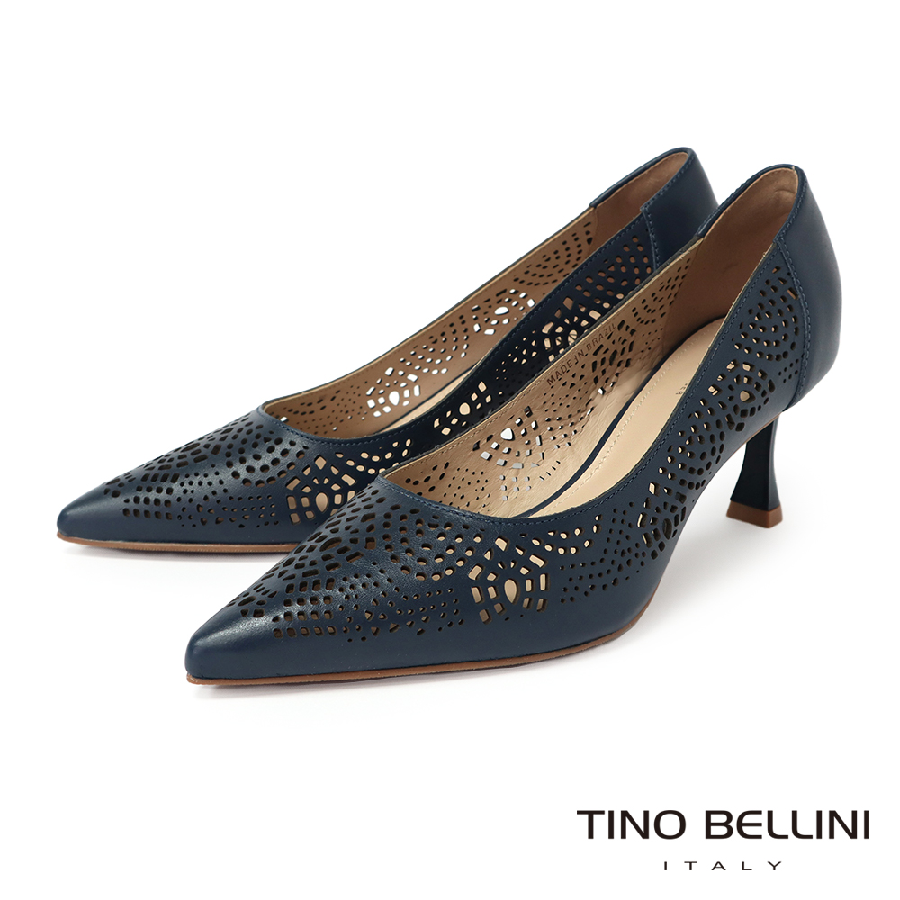 TINO BELLINI 貝里尼 巴西進口蕾絲簍空花紋牛皮尖