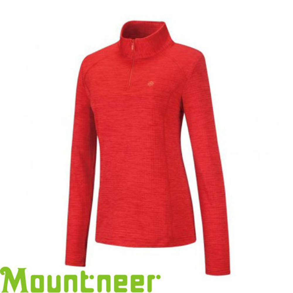 Mountneer 山林 女款 雲彩針織保暖上衣《紅》吸濕排
