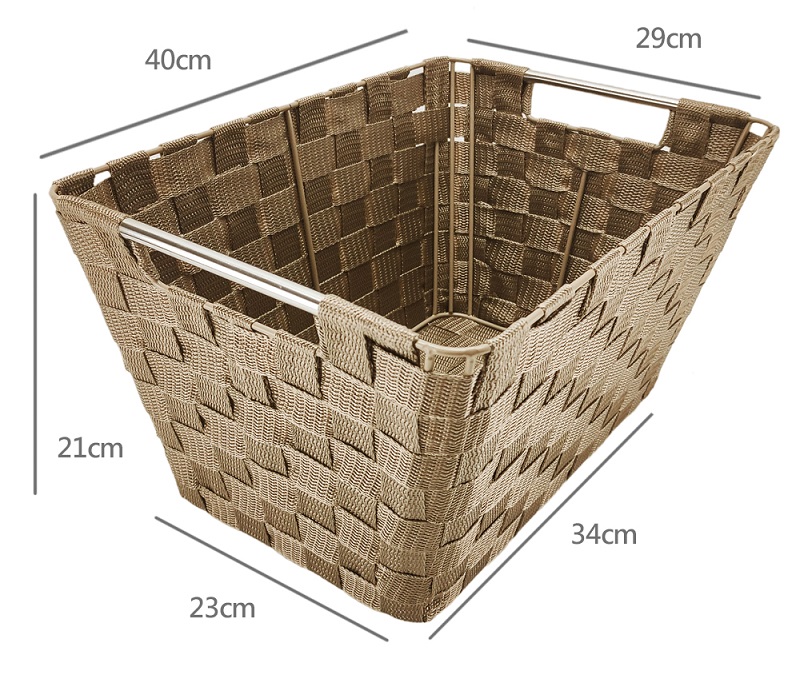 米禾 可堆疊 簡約質感收納籃L(三色可選 編織籃 收納箱 置