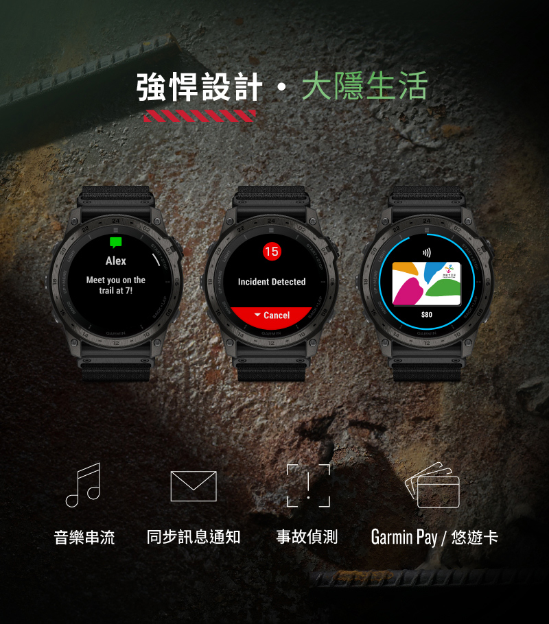 å¼·æè¨­è¨å¤§é±çæ´» é³æ¨ä¸²æµ åæ­¥è¨æ¯éç¥ äºæåµæ¸¬ Garmin Pay  æ éå¡ 