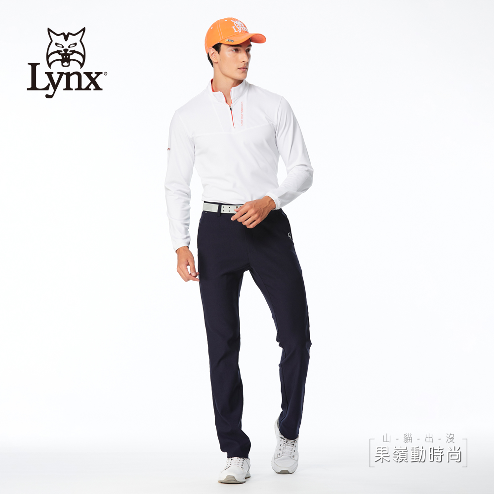 Lynx Golf 男款合身版吸排抗UV素面造型貼膜設計夜光