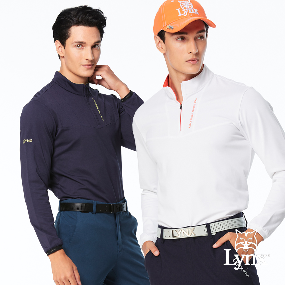 Lynx Golf 男款合身版吸排抗UV素面造型貼膜設計夜光 Lynx Golf 男款合身版吸排抗UV素面造型貼膜設計夜光