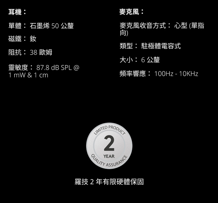 頻率響應 100Hz  10KHz