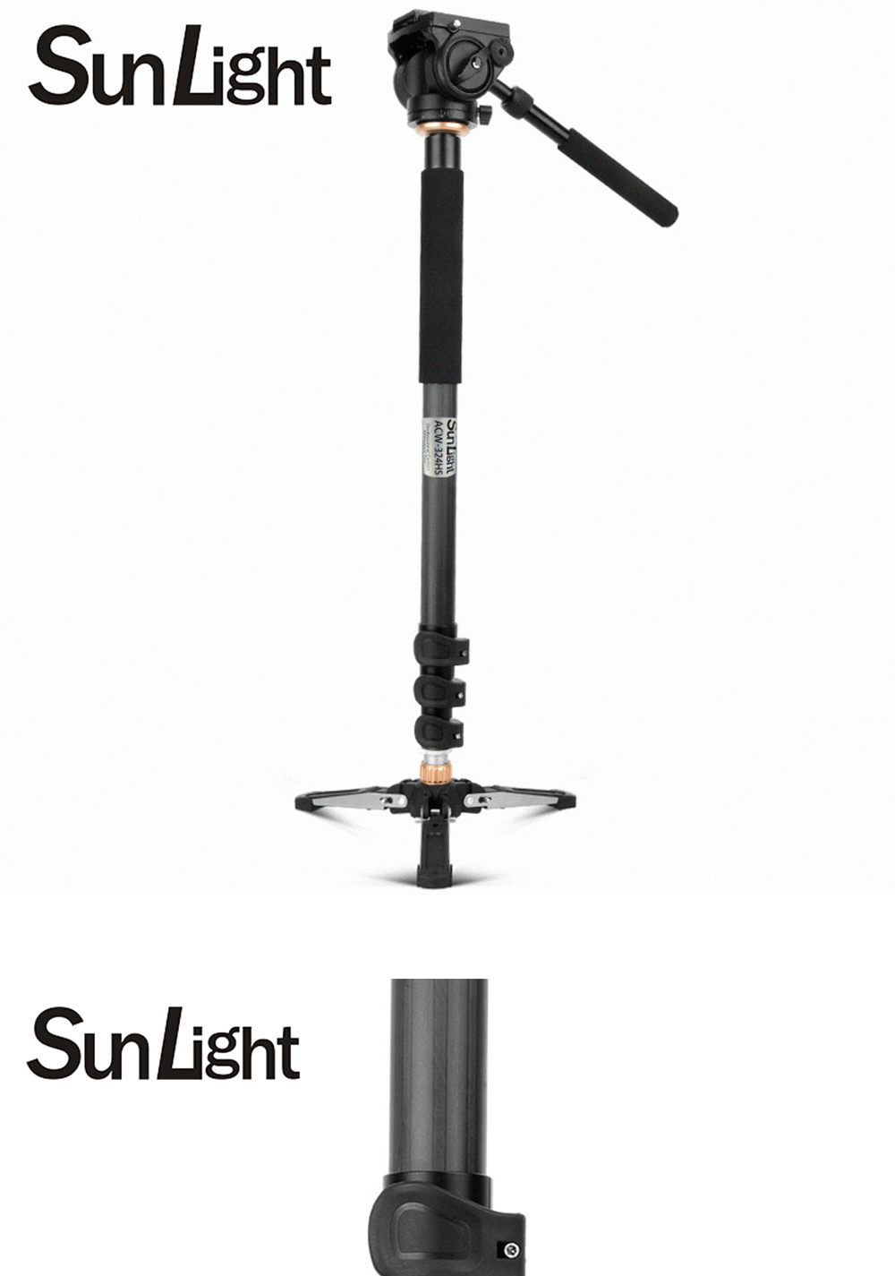 SunLight ACW-324HS 專業碳纖維油壓單腳架組