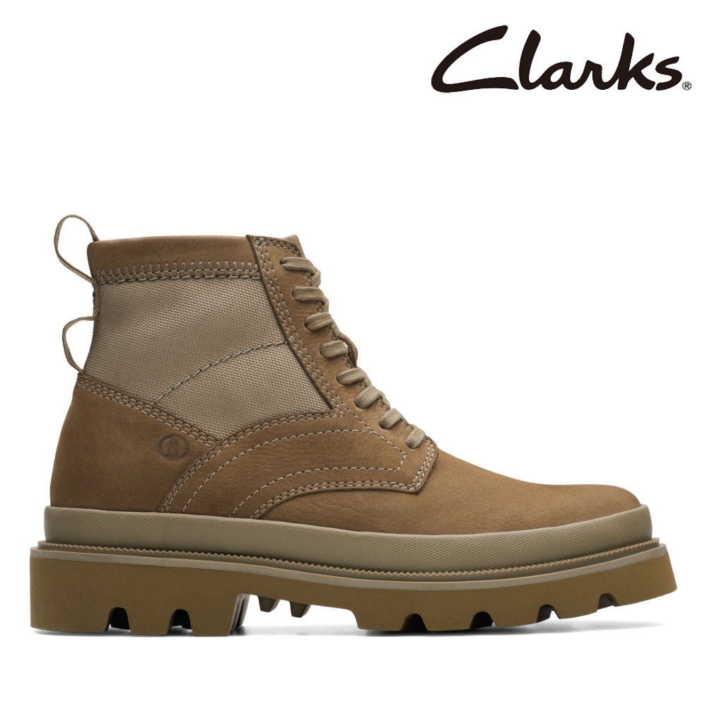 Clarks 男靴 Badell Hi 鋸齒狀厚底圓頭設計工