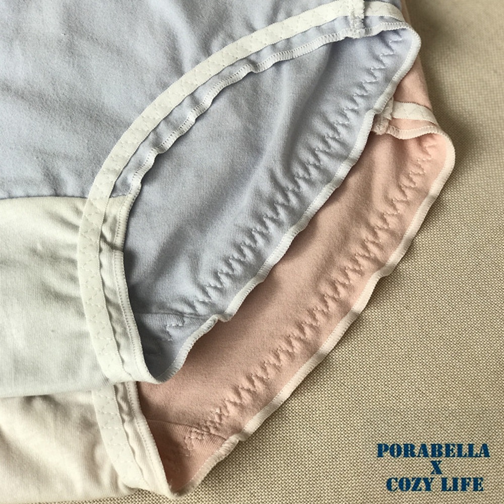 Porabella 三件一組 日系可愛蕾絲蝴蝶結馬卡龍色內褲