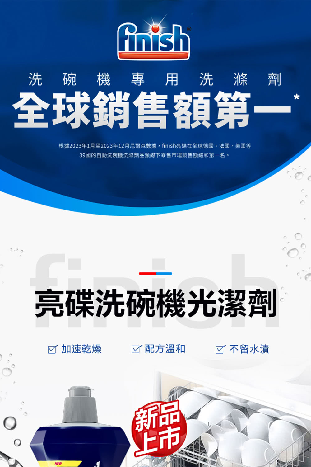 根據2023年1月至2023年12月尼爾森數據,finish亮碟在全球德國、法國、美國等
