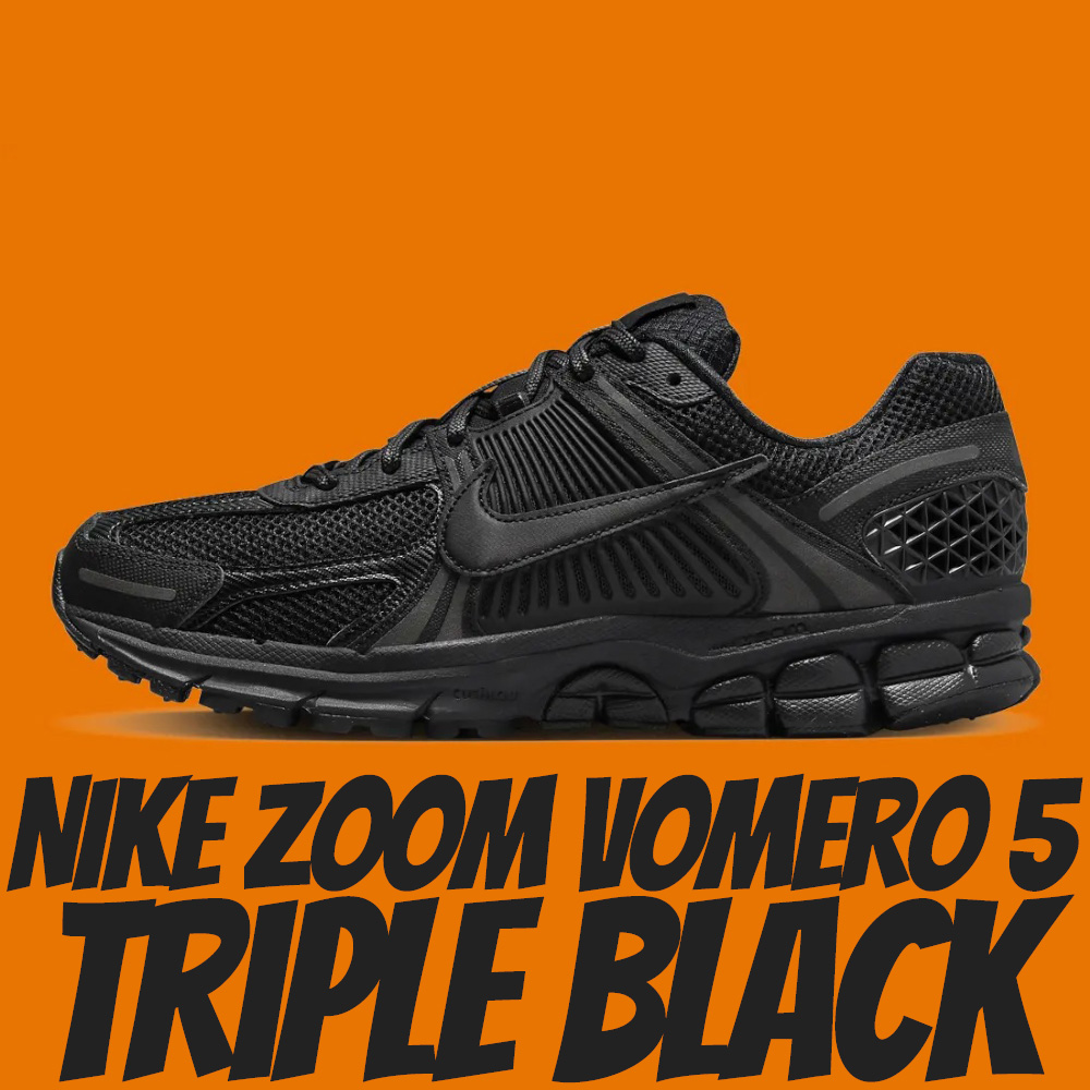 NIKE 耐吉休閒鞋NIKE Zoom Vomero 5 Triple Black 全黑老爹鞋復古