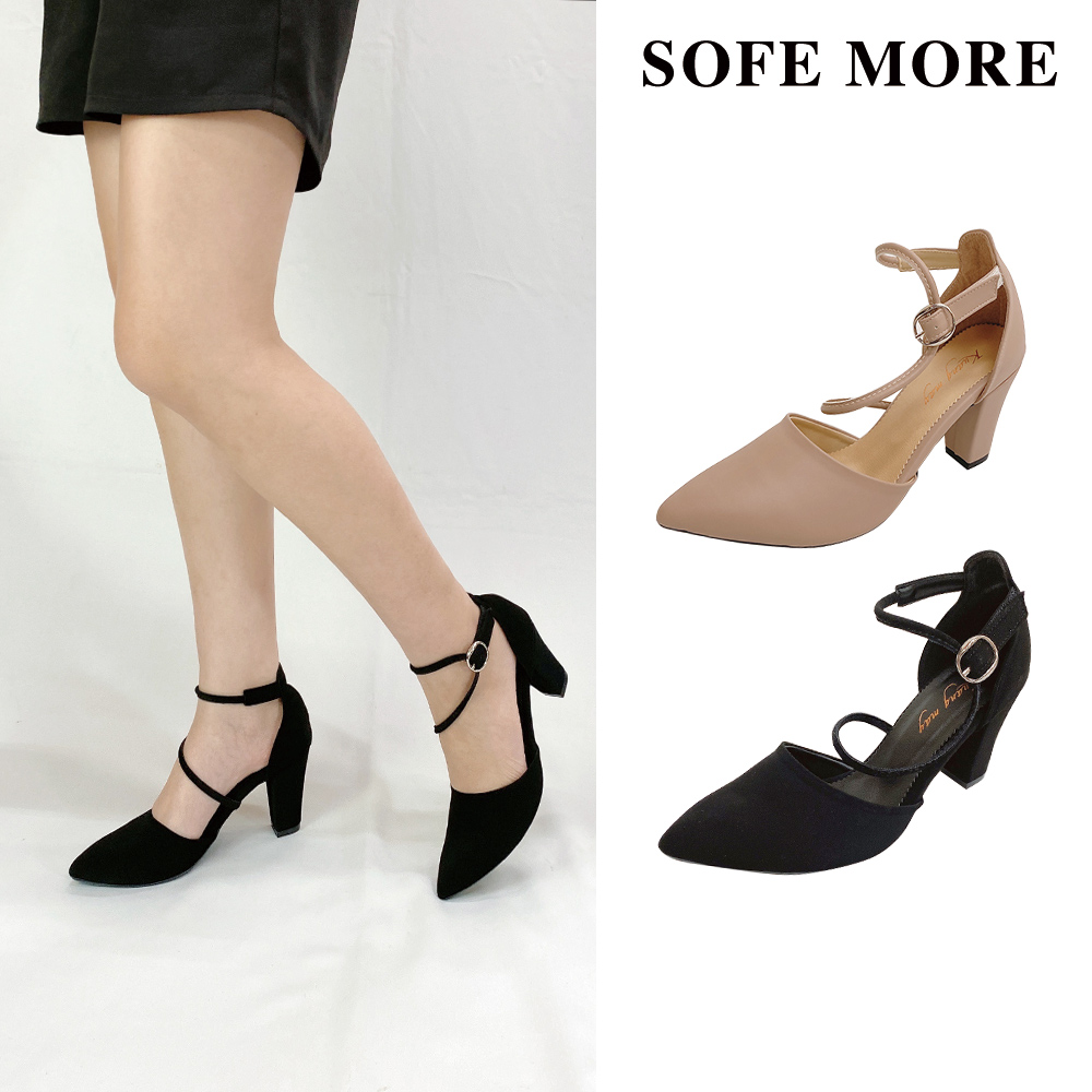 SOFE MORE 台灣製 瑪莉珍鞋 繞帶跟鞋 粗跟細帶高跟