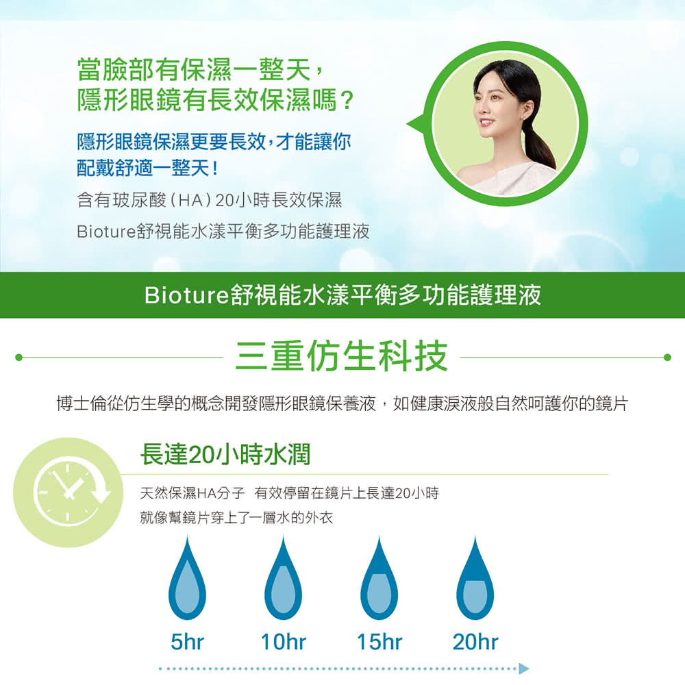 博士倫從仿生學的概念開發隱形眼鏡保養液,如健康淚液般自然呵護你的鏡片