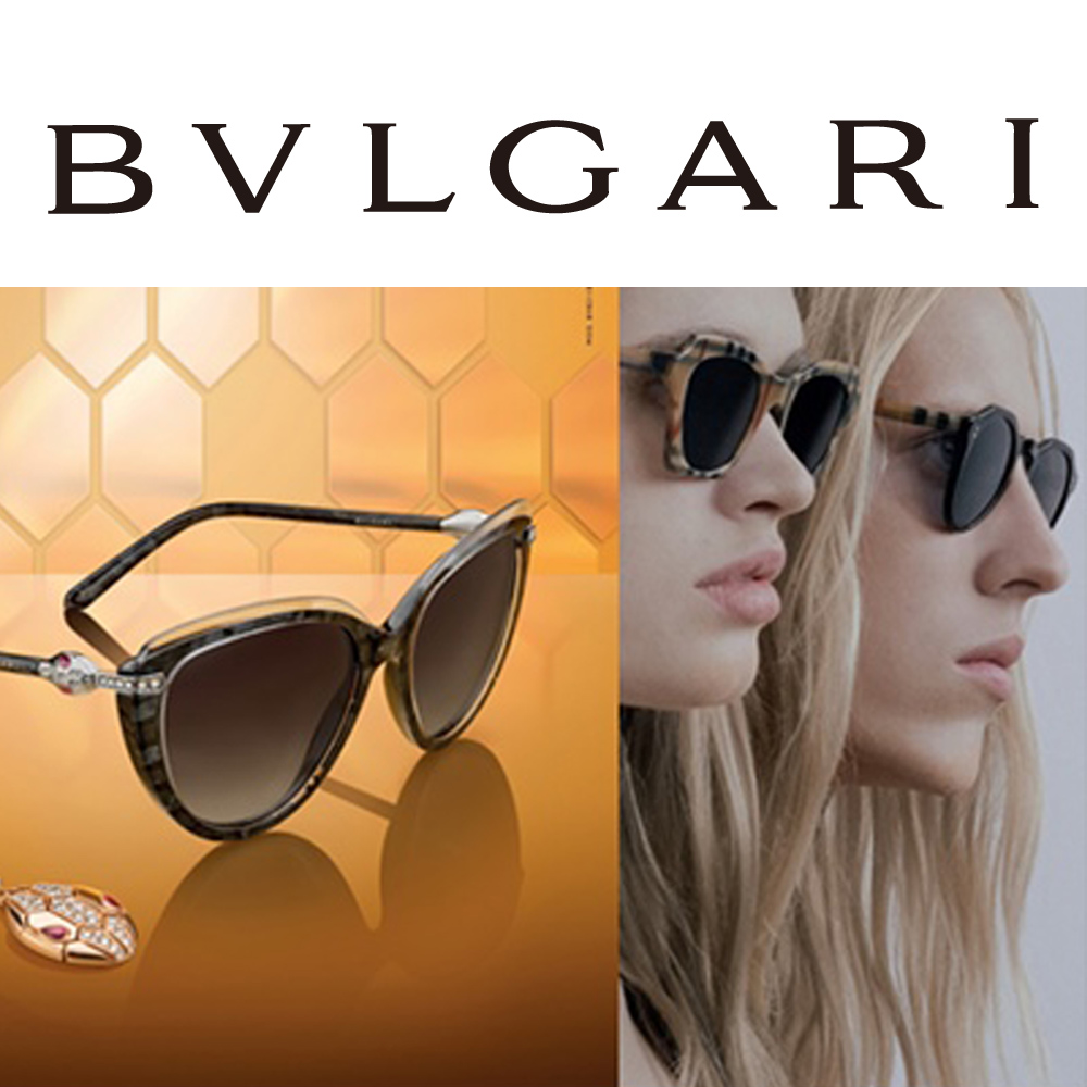 BVLGARI 寶格麗 經典造型粉色金屬框太陽眼鏡粉色鏡片(
