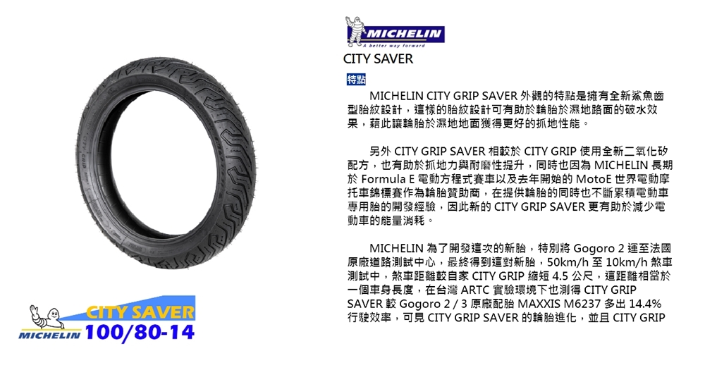 Michelin 米其林 CITY GRIP SAVER 輪