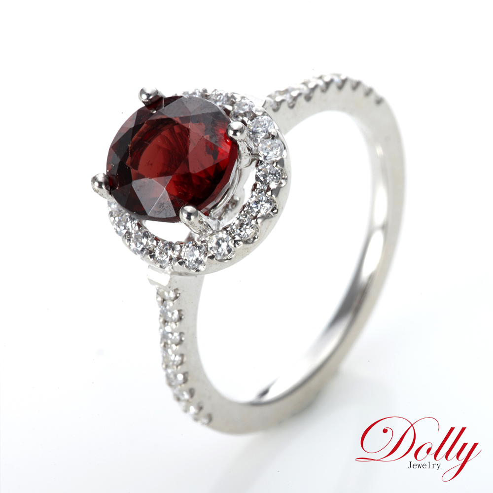 DOLLY 1克拉 18K金天然艷紅尖晶石鑽石戒指(002)