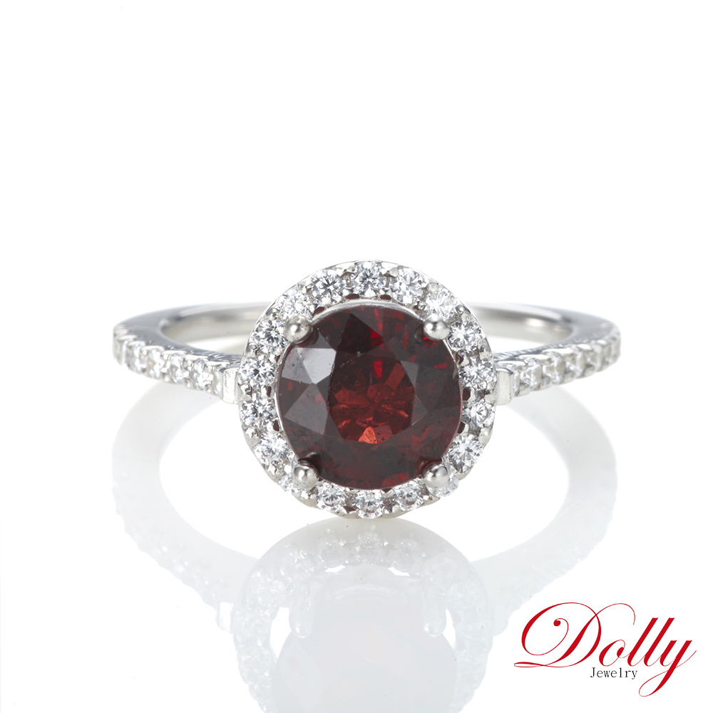 DOLLY 1克拉 18K金天然艷紅尖晶石鑽石戒指(002)