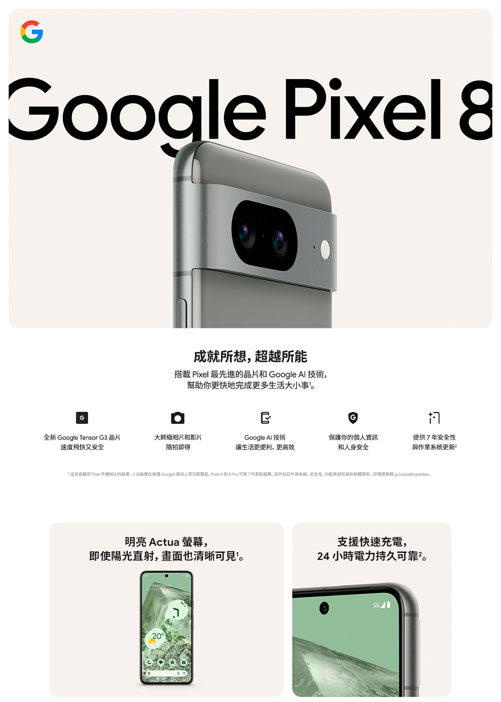 Google Pixel 8 6.2吋(8G/256G)原廠