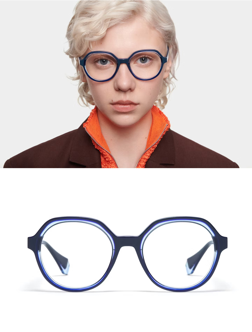 GIGI Studios 歐美俏皮內圈透明造型粗圓框光學眼鏡