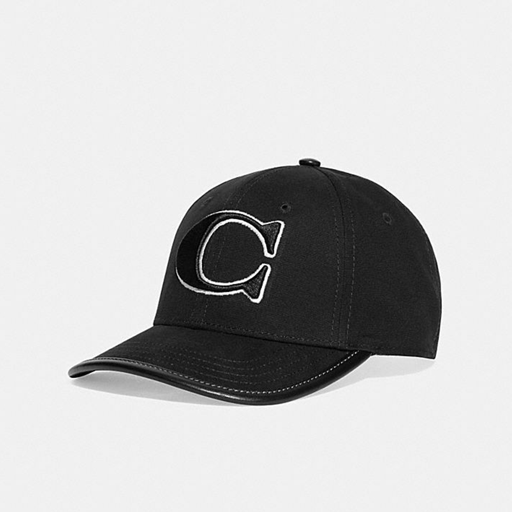 COACH 蔻馳專櫃款 C字 LOGO 棒球帽 鴨舌帽 黑色