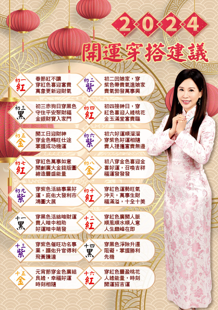 初九 穿紫色活絡事業好