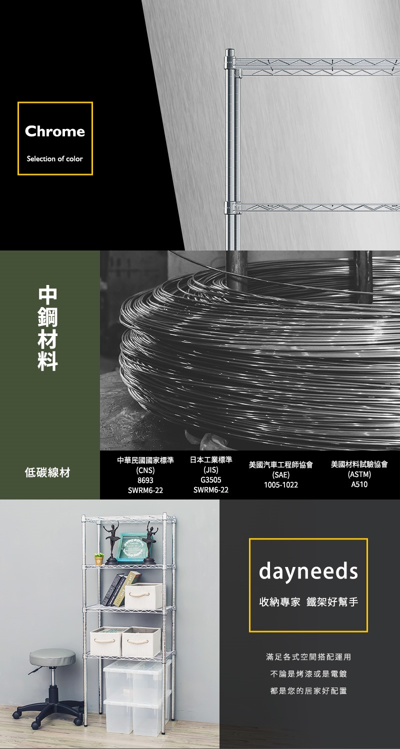 dayneeds 日需百備 輕型 60x35x160公分電鍍