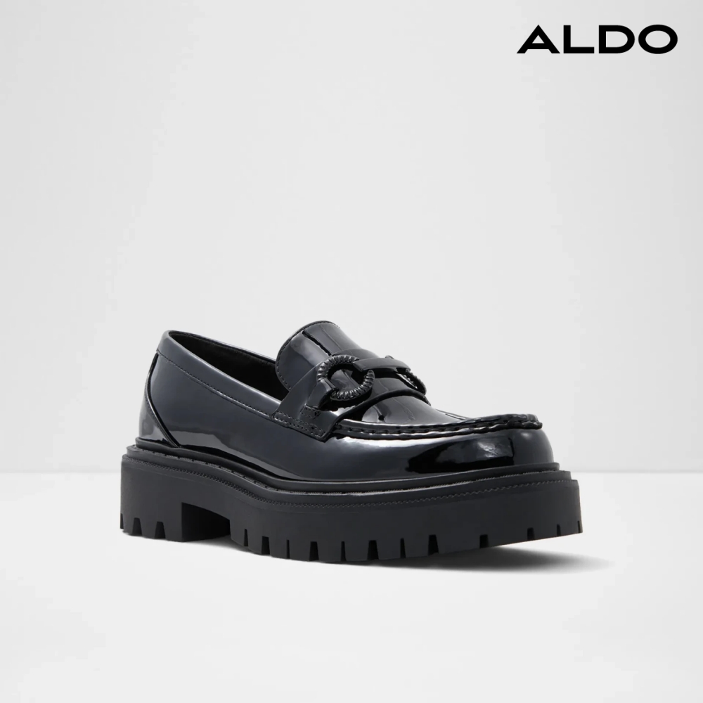 ALDO BABERIEL-質感飾釦厚底樂福鞋-女(黑色)好